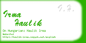 irma haulik business card